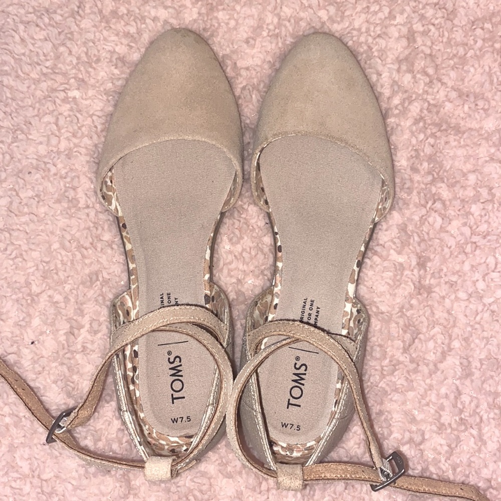 Nude toms criss cross flats